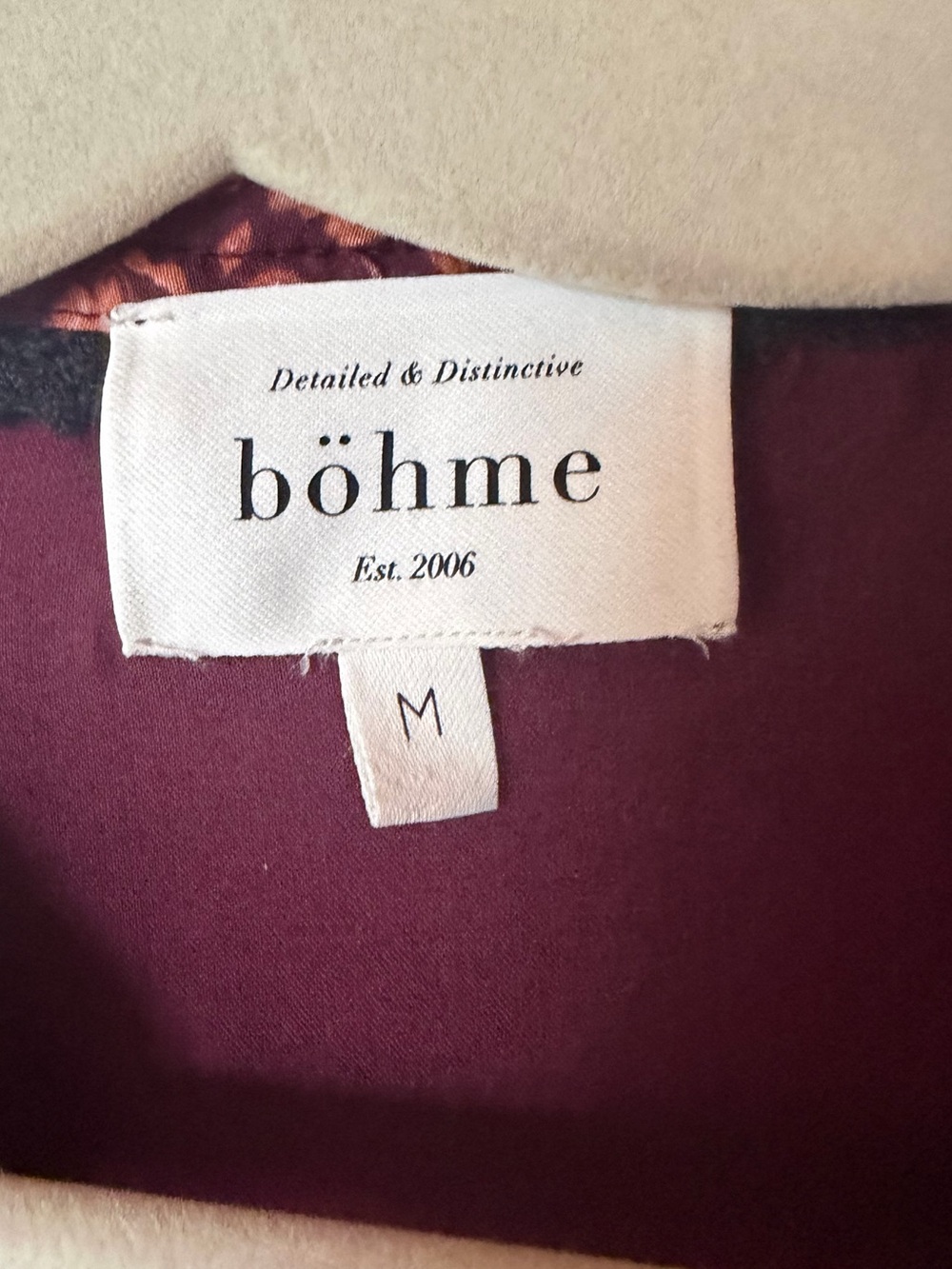 Bohme Women's Burgundy Tiered Boho Dress - - Picture 3 of 5